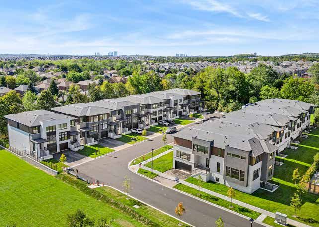 A completed Arkfield townhome community