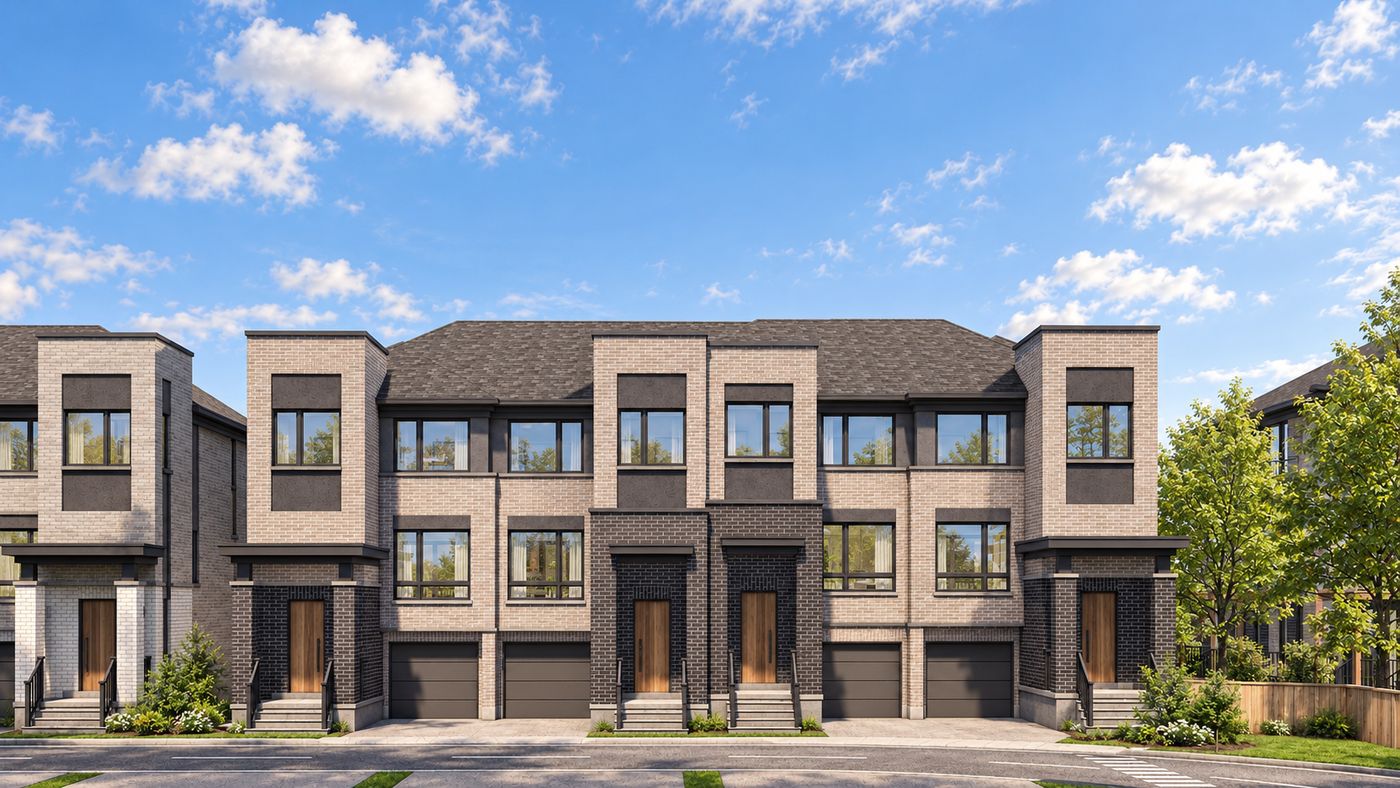 Everpine townhome elevations, artist's concept